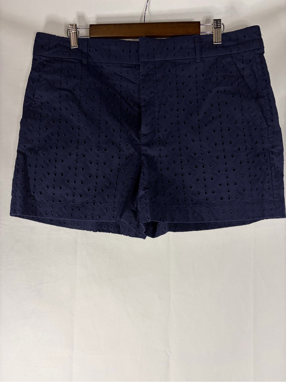 Banana Republic Navy Eyelet Cotton Bermuda Shorts